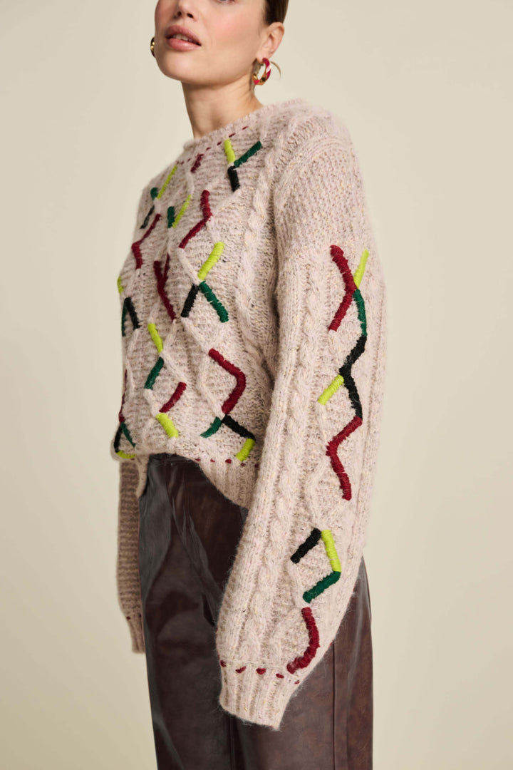 Cable Soft Pink Sweater