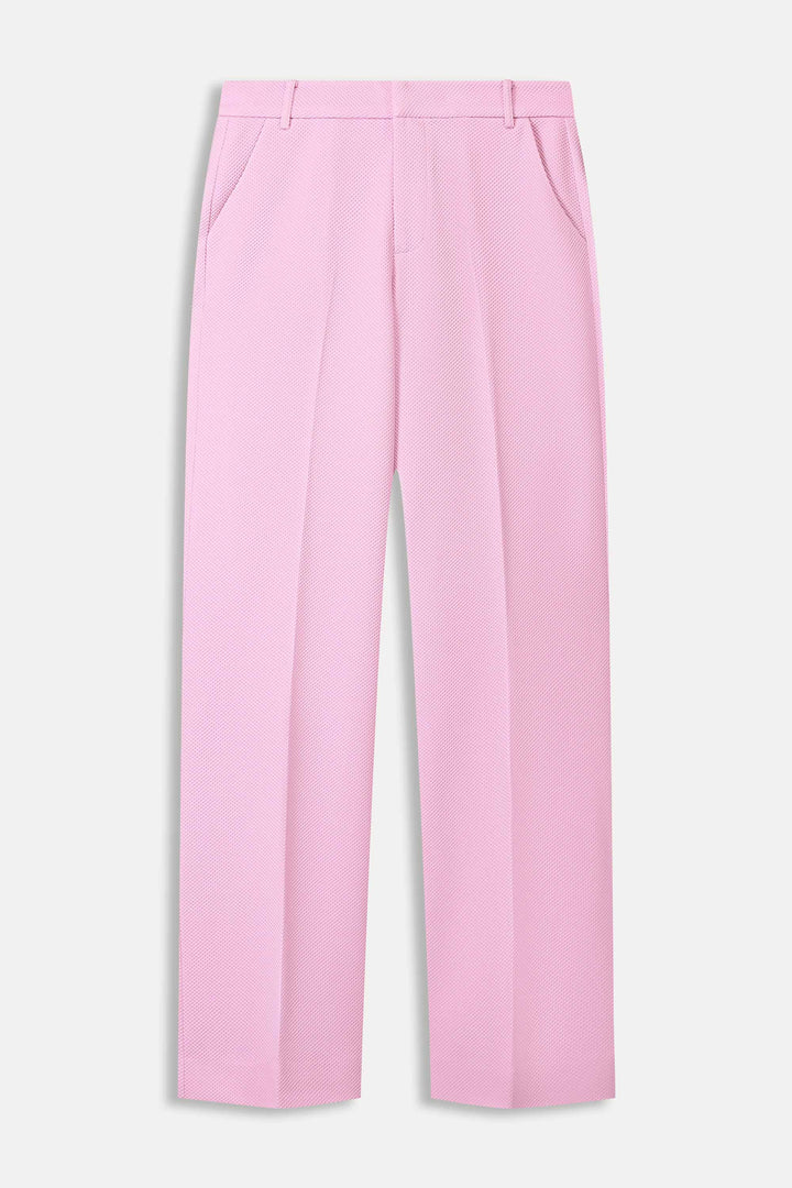 Wide Leg Textured Pant - Rose Pink