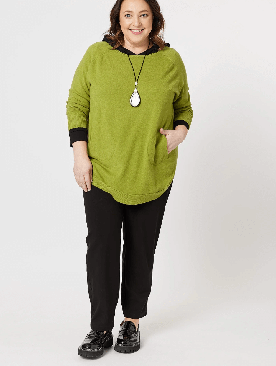 Pia Button Back Knit - Chartreuse