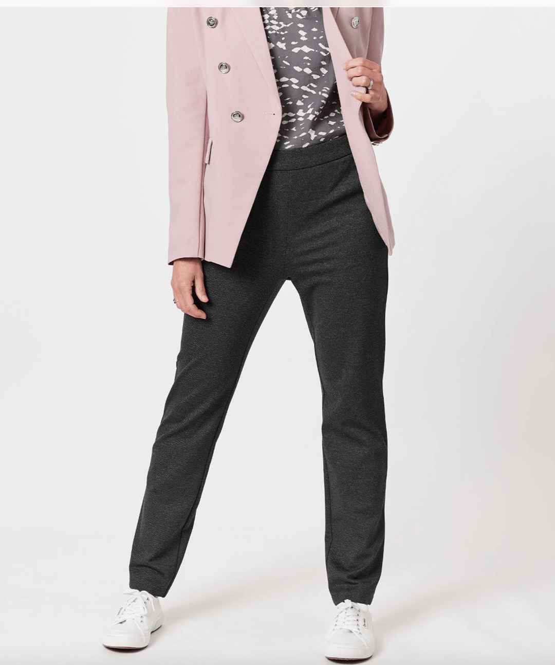 Textured Ponte Pant - Charcoal