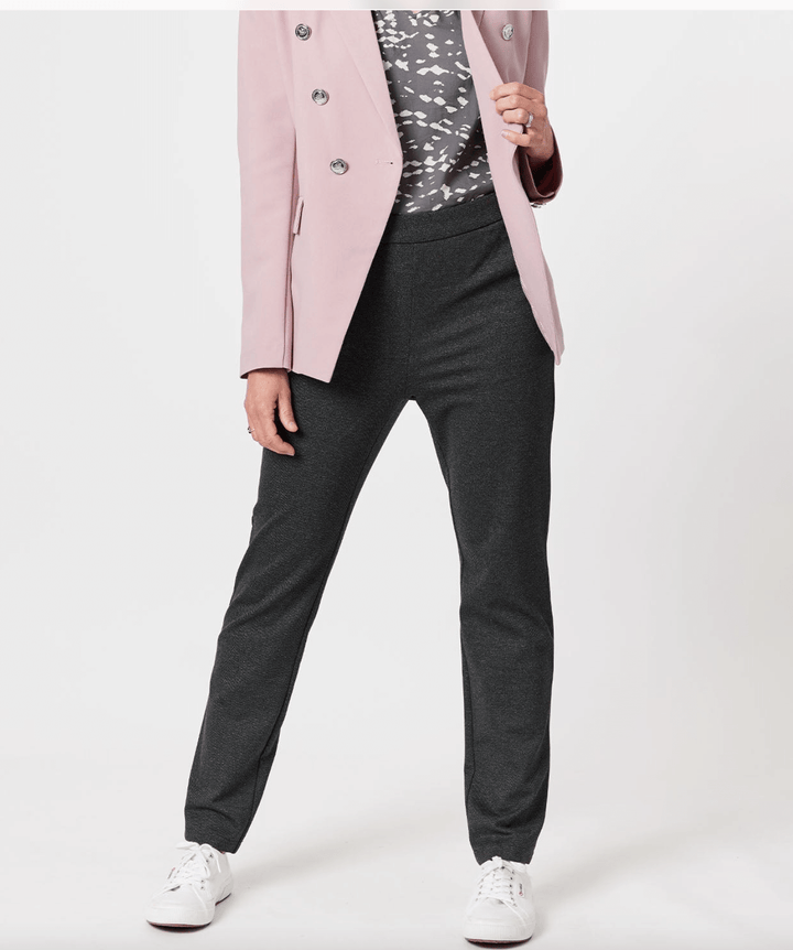 Textured Ponte Pant - Charcoal