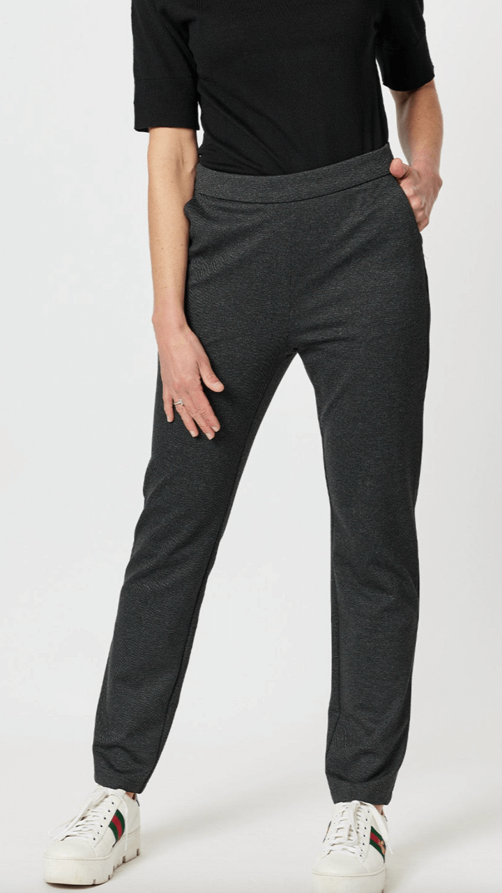 Textured Ponte Pant - Charcoal