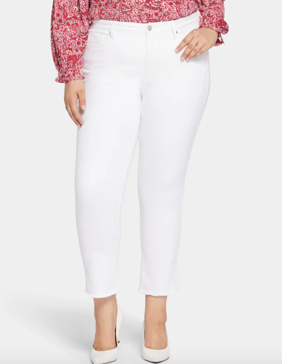 Sheri Slim Ankle Fray Jean -  Optic White