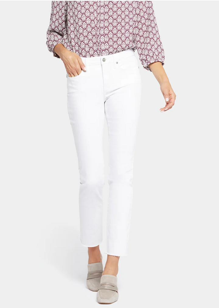 Sheri Slim Ankle Fray Jean -  Optic White