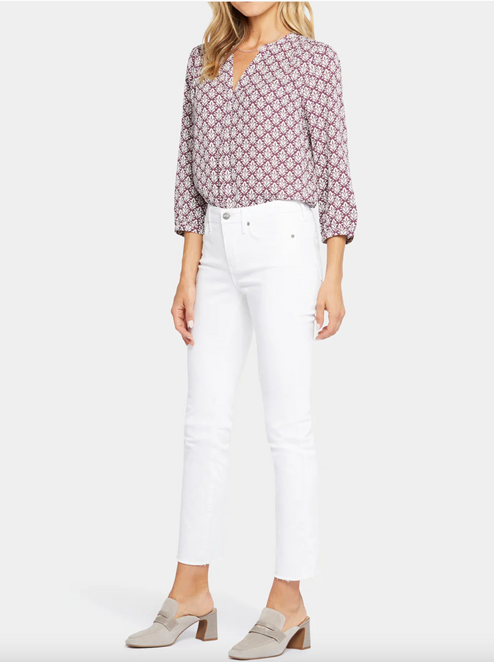 Sheri Slim Ankle Fray Jean -  Optic White