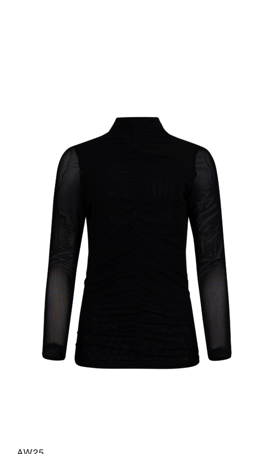 Aston Ruched Top  - Black