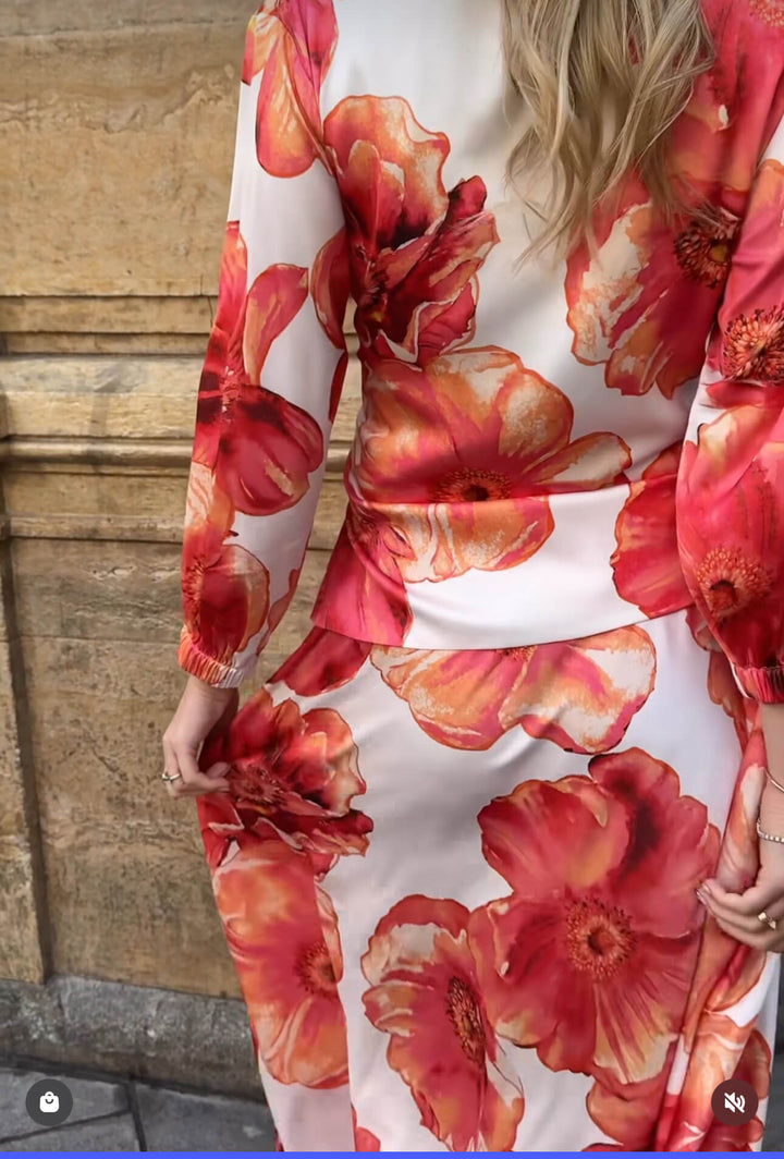 Savannah Maxi Skirt - Maui Flower Peach