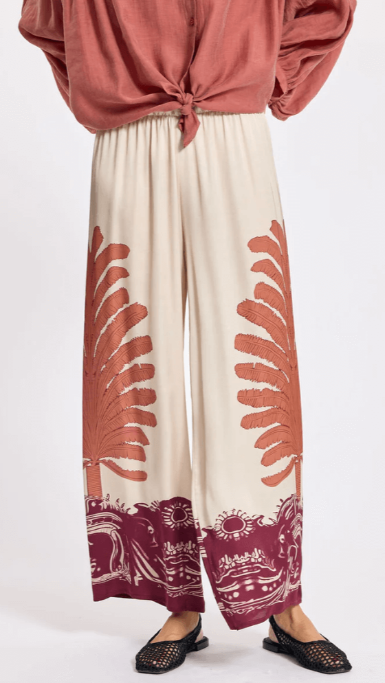 Tara Cream Printed 7/8 Pant