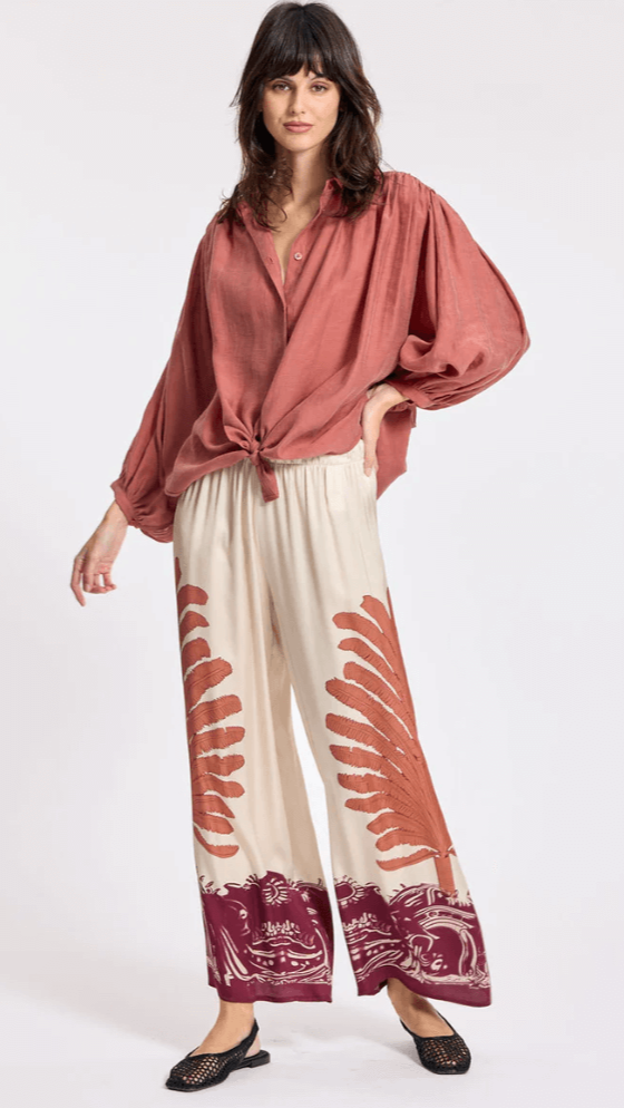 Tara Cream Printed 7/8 Pant
