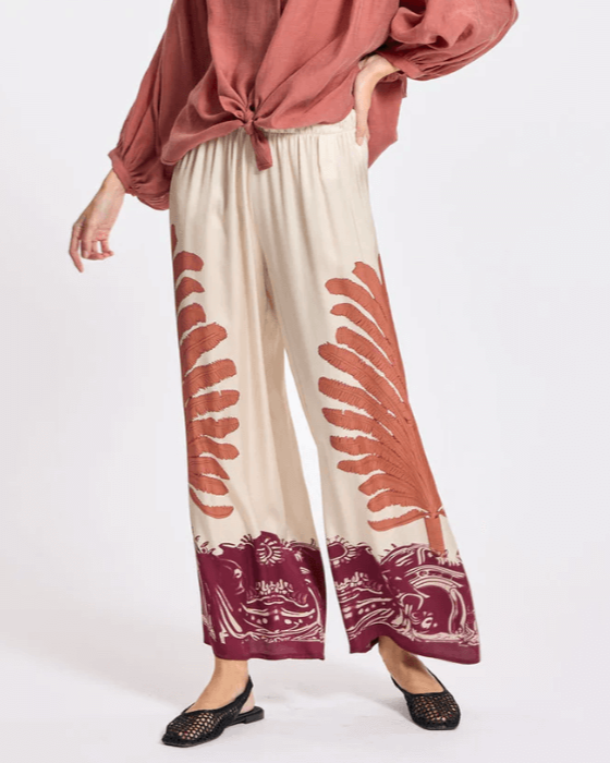 Tara Cream Printed 7/8 Pant