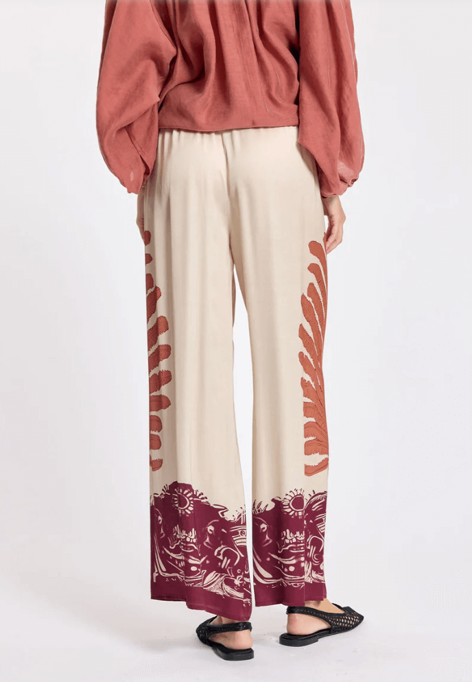 Tara Cream Printed 7/8 Pant