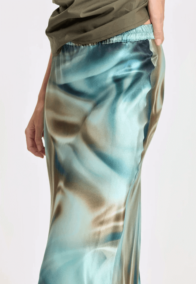 Vera Green Bias Skirt