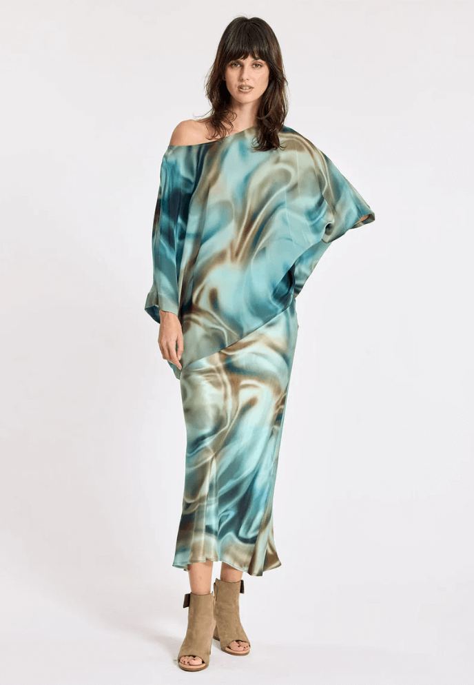 Loose Kisa Green Multi Top