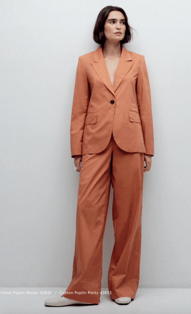 Terracotta Poplin Wide leg Pant