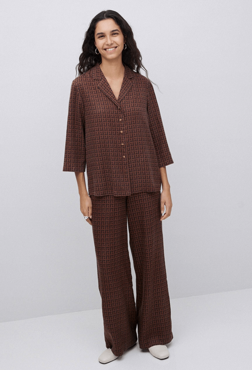 Chocolate Tencel Wide Leg Pant