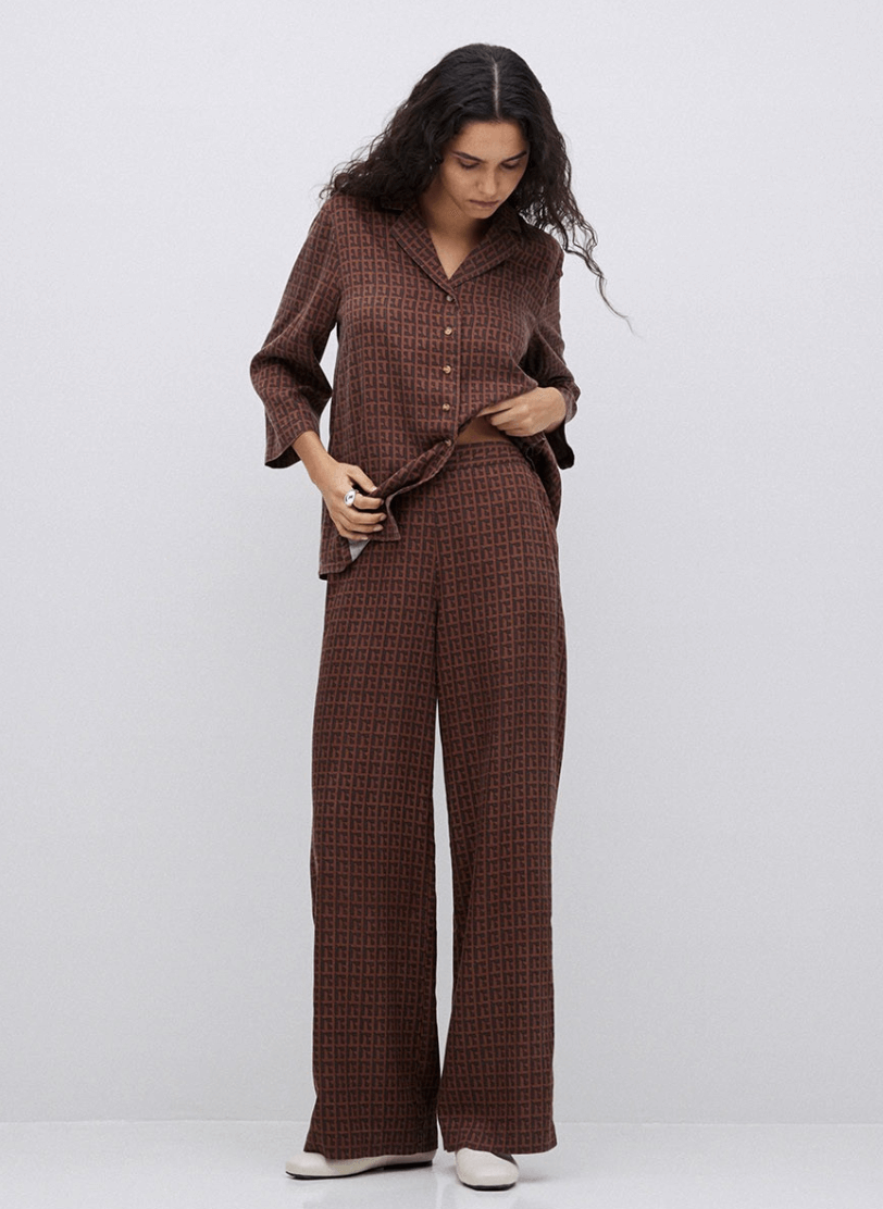 Chocolate Tencel Wide Leg Pant