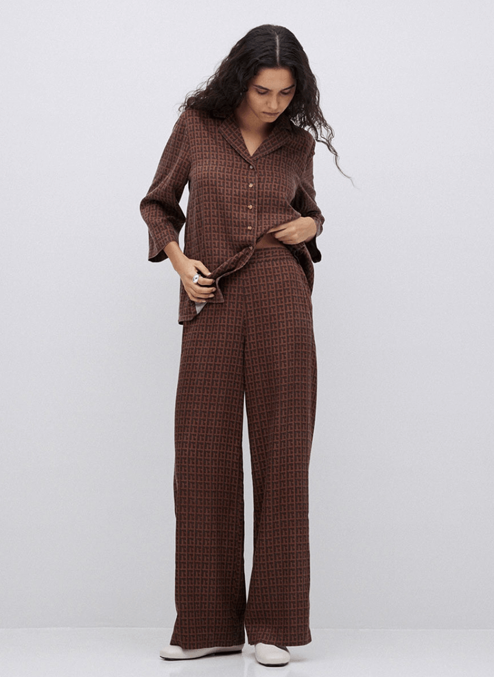 Chocolate Tencel Wide Leg Pant