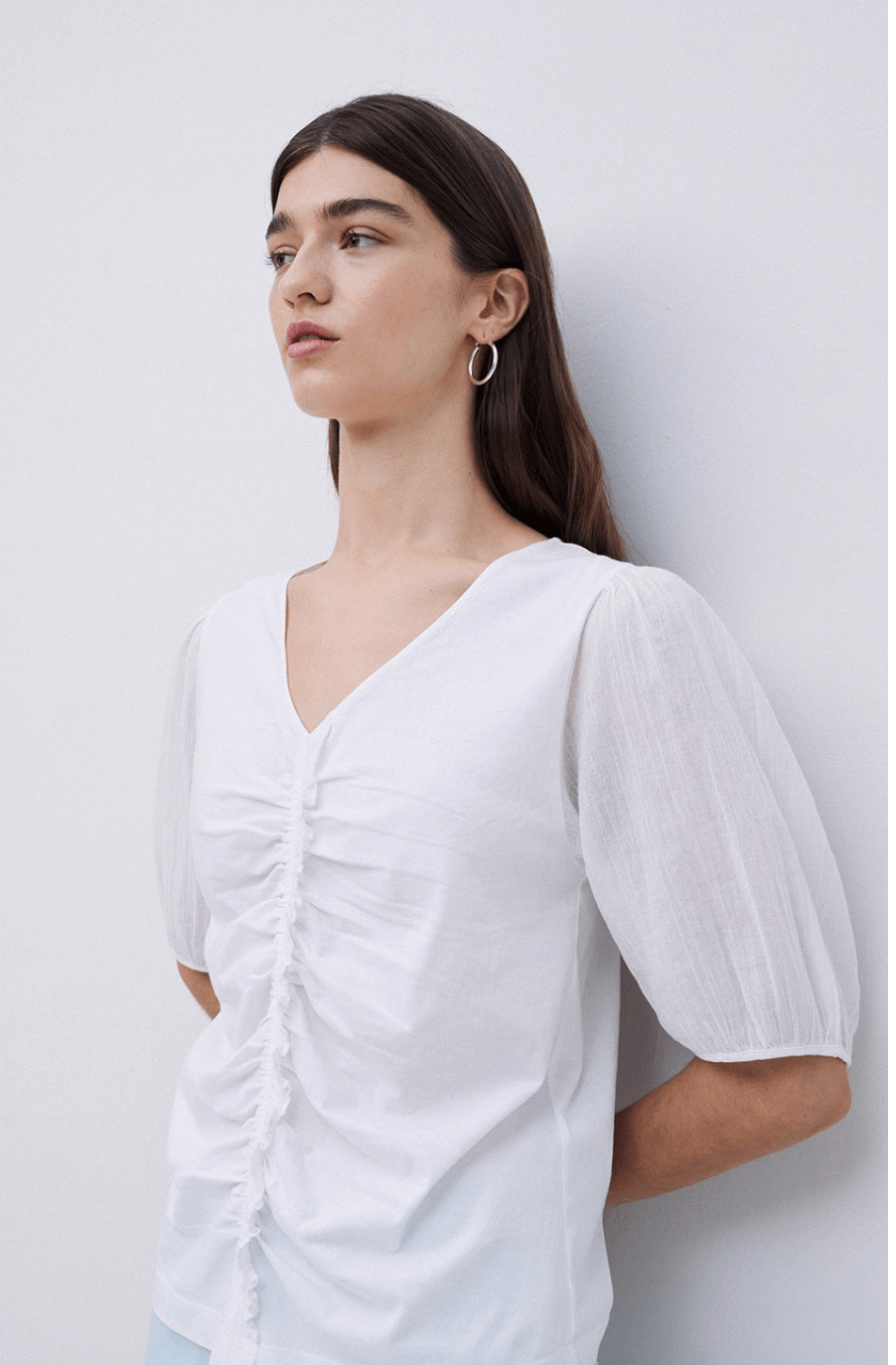 White T Shirt Ruffle Top