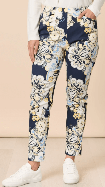 Newport Print Pant - Navy/Yellow