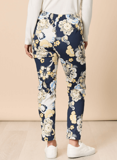 Newport Print Pant - Navy/Yellow