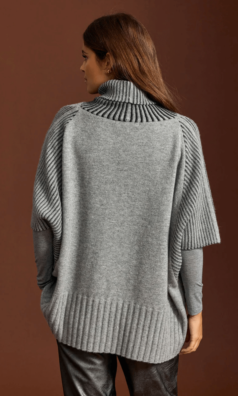 Vilmah Grey Ribbed Sweater