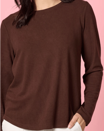 Brushed Cotton Crew Neck Top