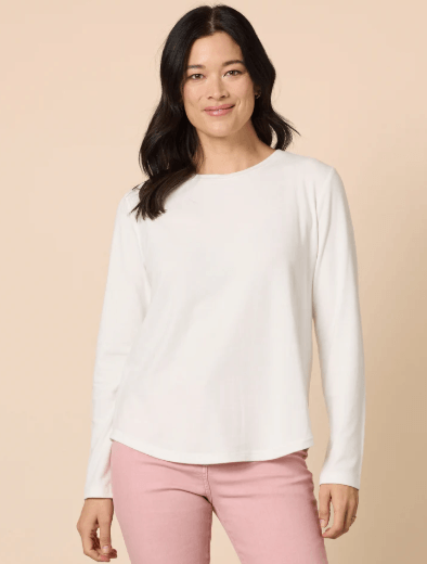 Brushed Cotton Crew Neck Top