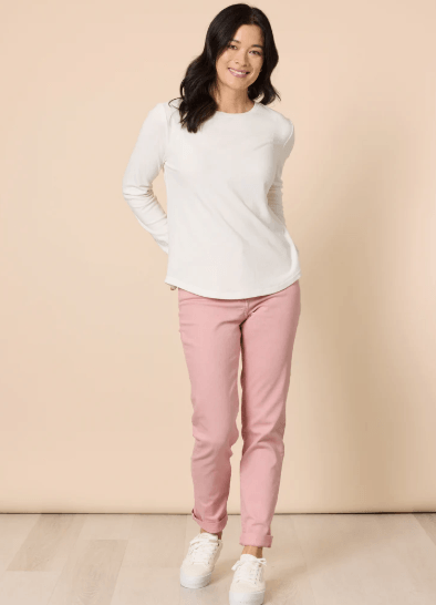 Brushed Cotton Crew Neck Top