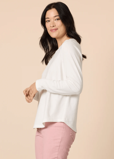 Brushed Cotton Crew Neck Top