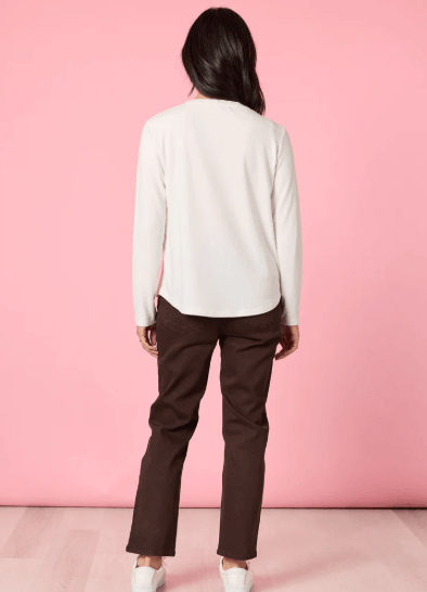 Brushed Cotton Crew Neck Top