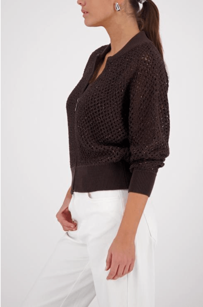 Ajour Zip Cardigan