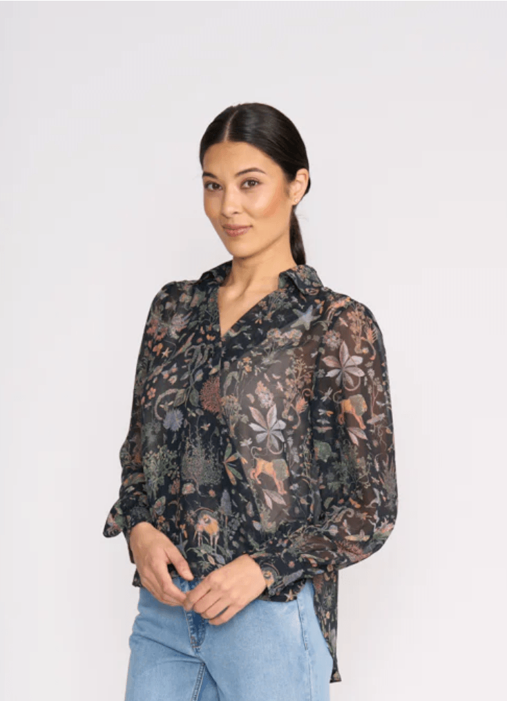 Foil Royal Gala Twist Blouse - Narnia