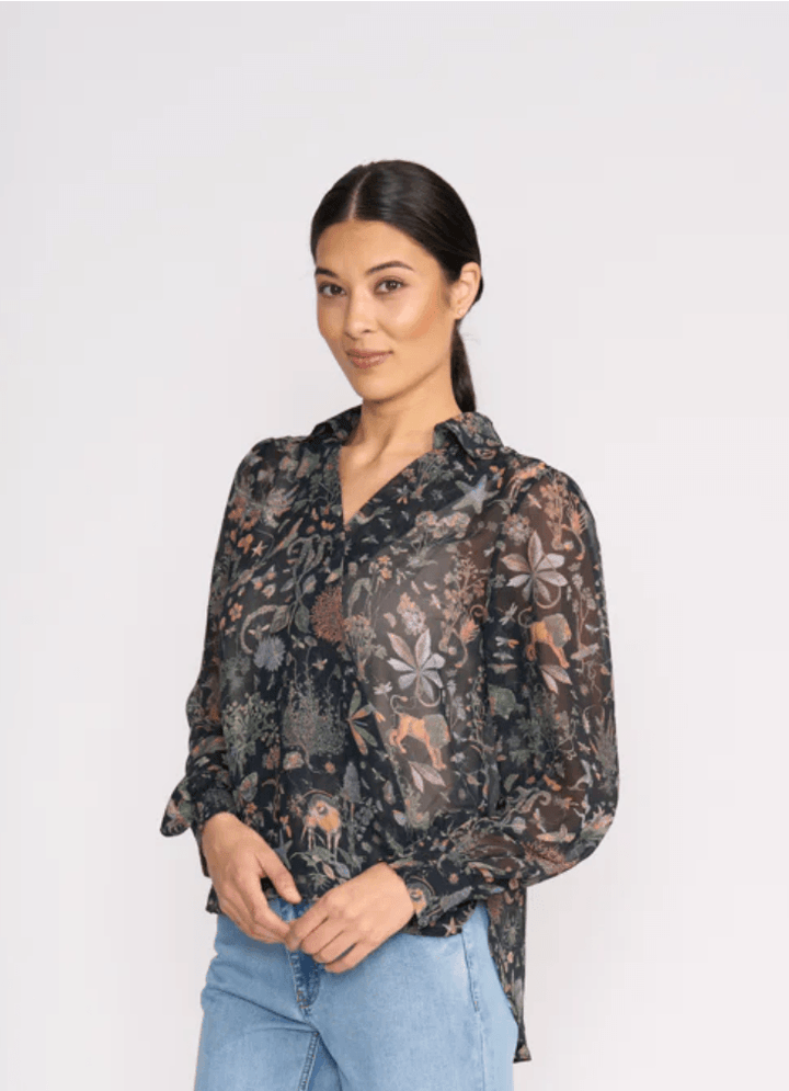 Foil Royal Gala Twist Blouse - Narnia