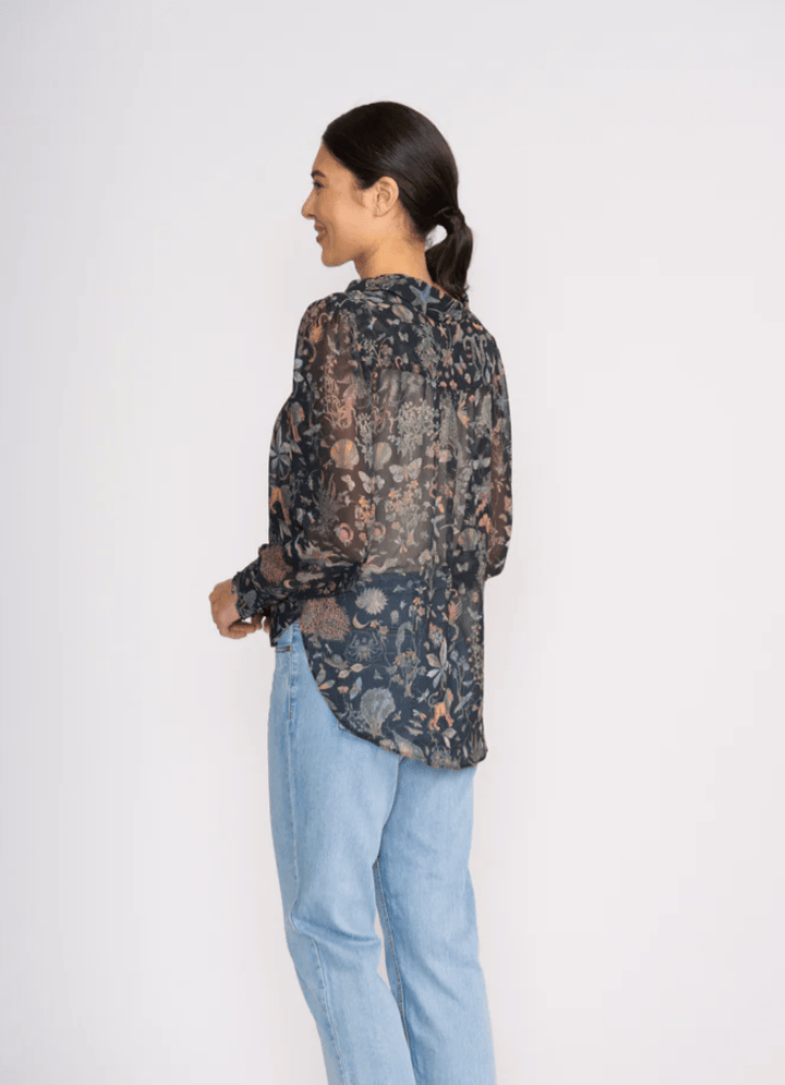 Foil Royal Gala Twist Blouse - Narnia