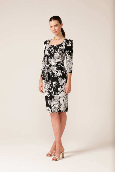 Villandry Dress - Black White Floral