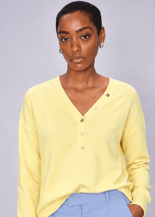 Chani Placket Knit - French Vanilla