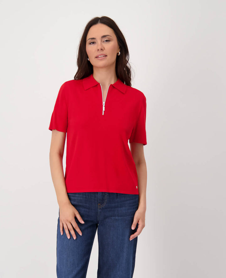 Zip Polo - Red
