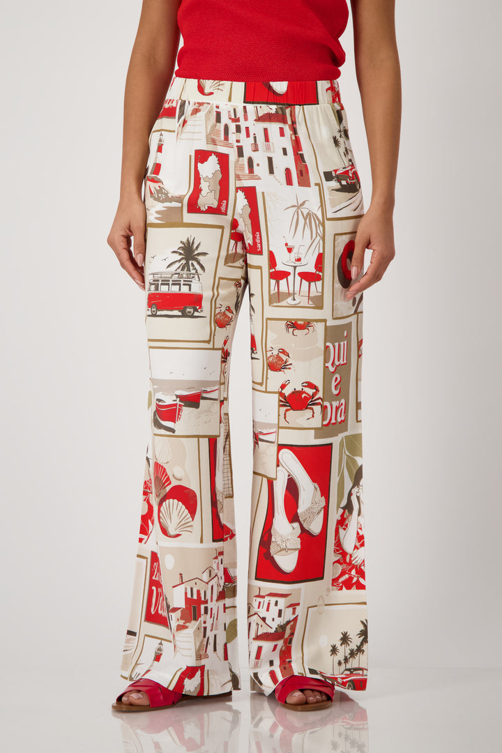 Polaroid Pants - Red/Beige/White