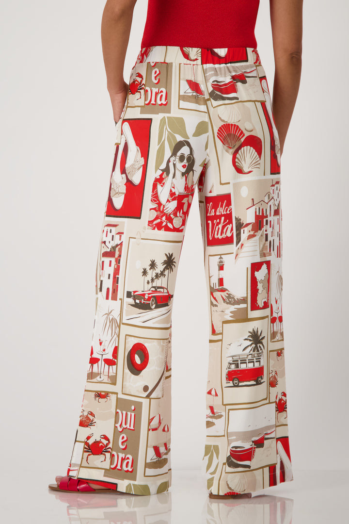 Polaroid Pants - Red/Beige/White