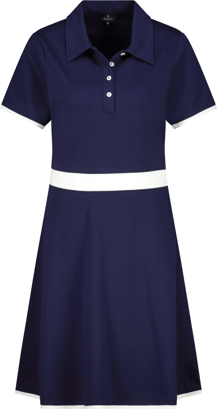 Polo T-Shirt Dress - Navy/White Stripe