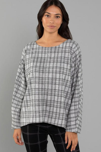 Dolman Sleeve Top - Check Print - The Wardrobe