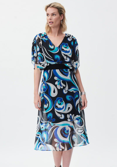 Sheer Overlay Dress - Blue Paisley
