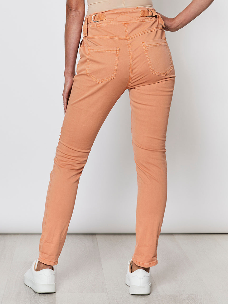Cotton Jogger Stretch Jean - Orange/Khaki