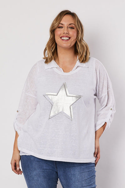 Star 2 in 1 Top Shirt - White