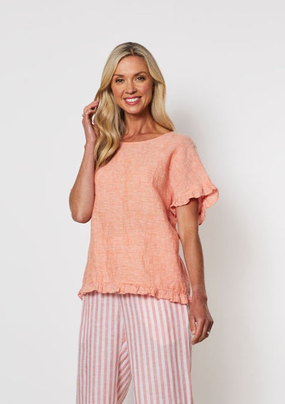 Frilled Hem Top - Orange