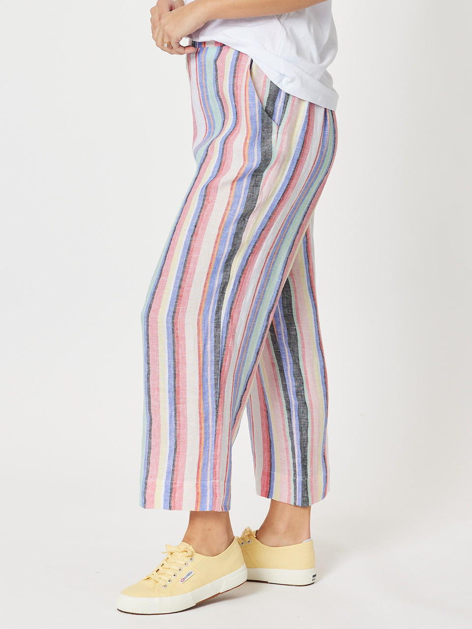 Stripe Linen Pant - Multi Pastel