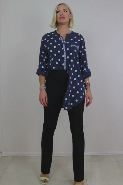 Spot Shirt Size 10 with Silver Trim - Navy