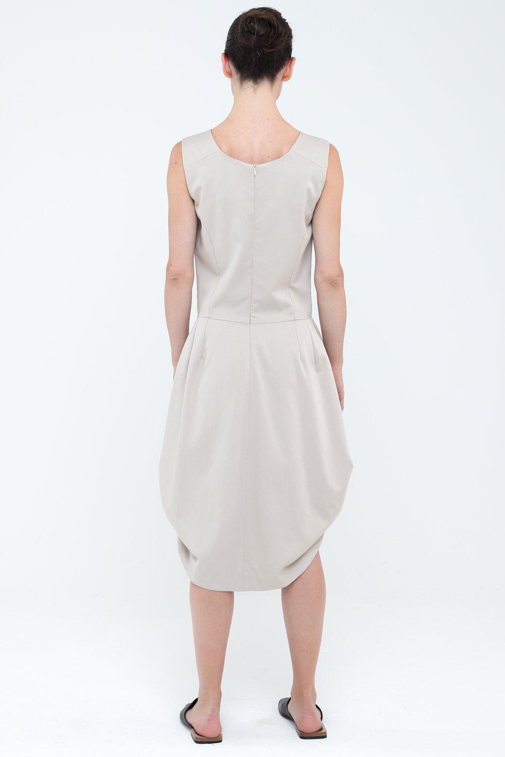 India Knee Length Carbon Dress - Latte Size 8