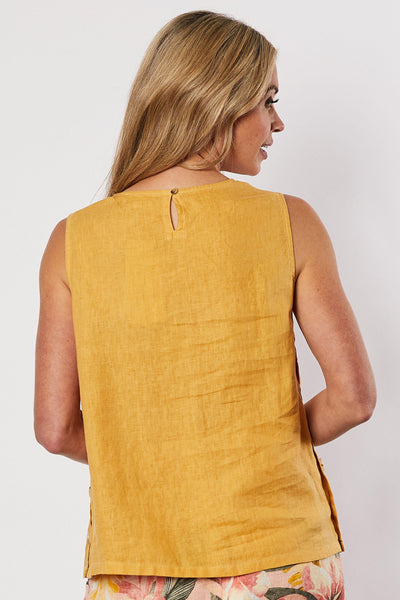 Side Button Linen Cami