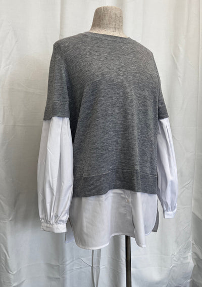 Puff & Ready Sweater - Silver Marl/White